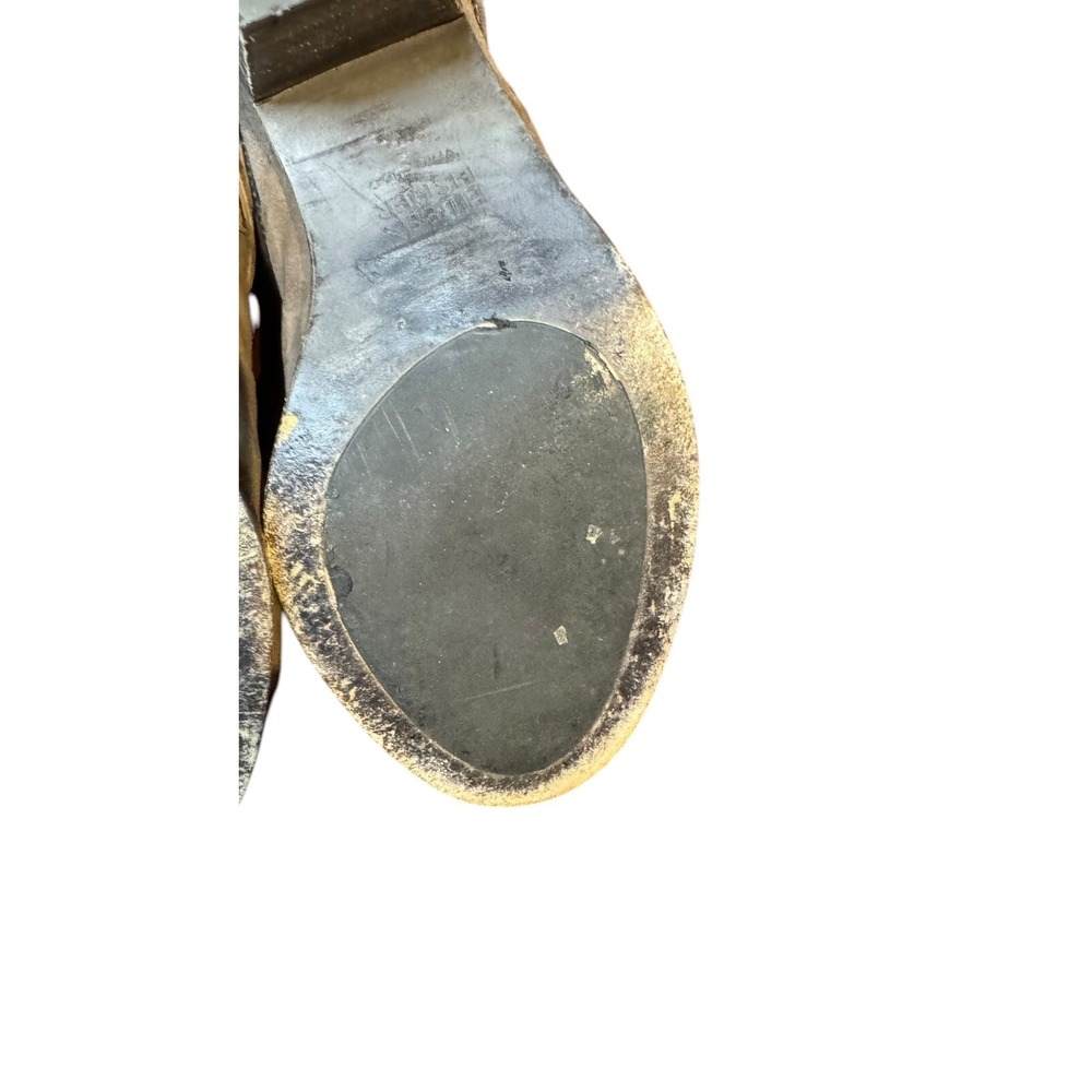 Eileen Fisher Womens Sandals Vero Cuoio Leather Peep Toe Back Zip Heeled 8.5M‎ - Picture 9 of 9
